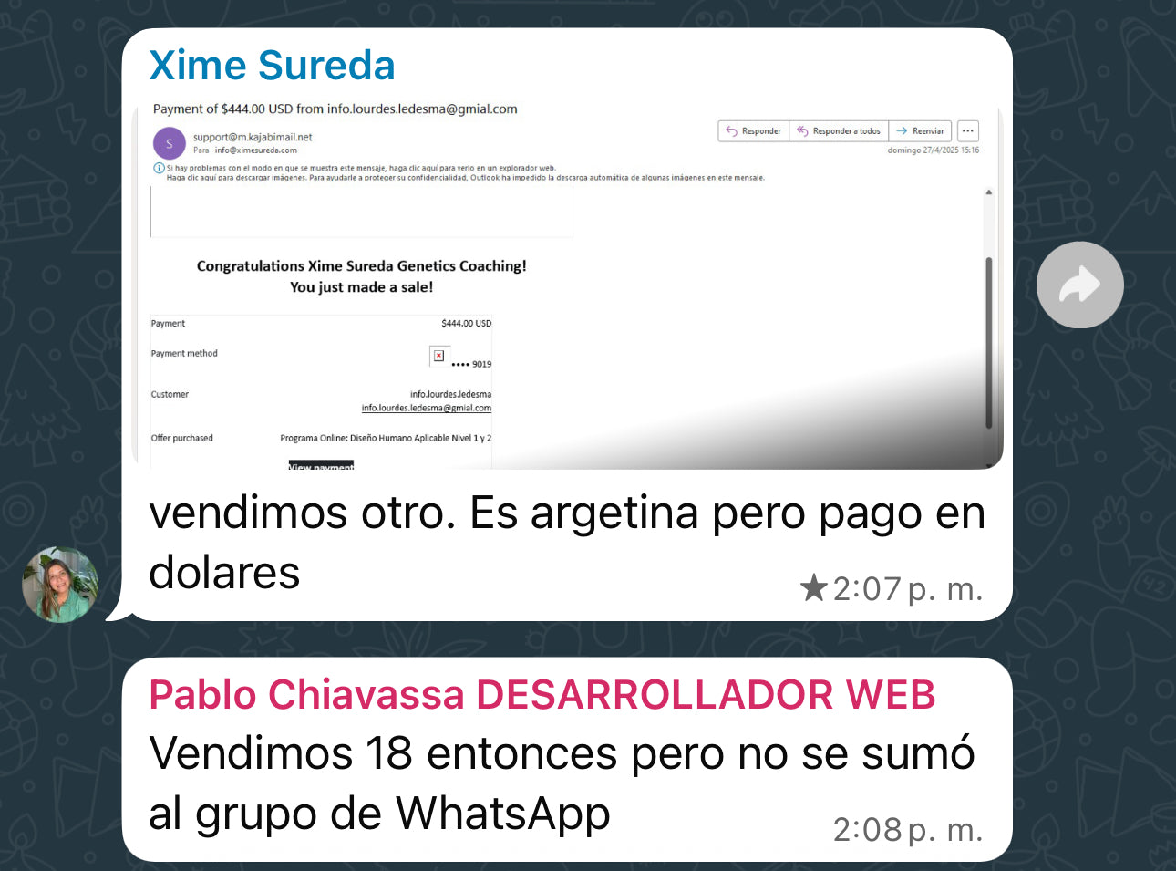 Testimonio WhatsApp 6